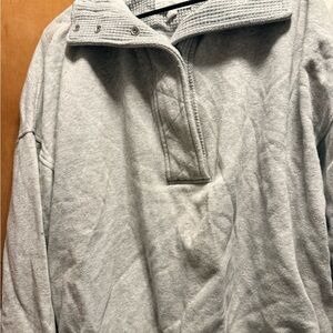 Aerie Light Gray Waffle Knit Top